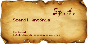 Szendi Antónia névjegykártya